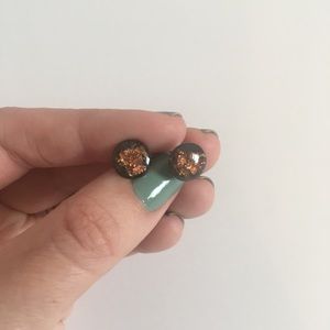 Crushed Gemstone post earrings